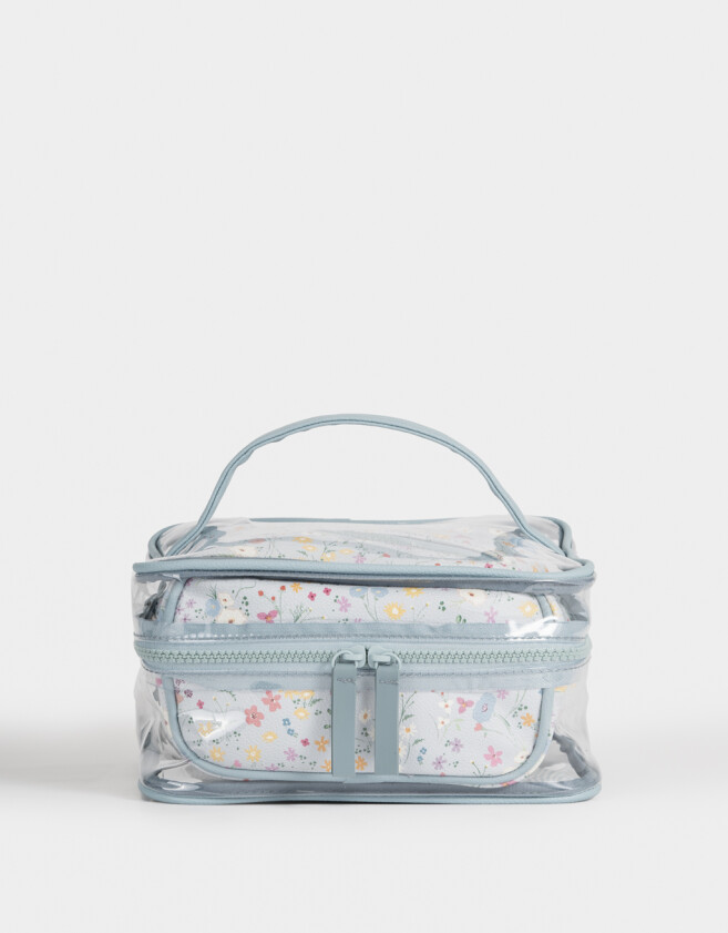 Porta Cosméticos Estampados Set De Cartucheras Estampadas - Azul Celeste