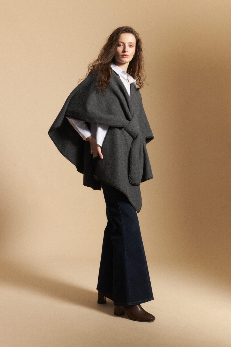 PONCHO MECHA Gris Melange