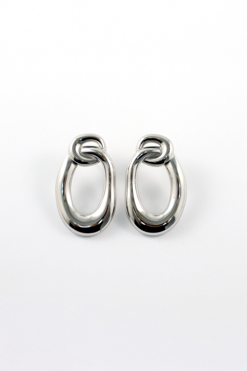 Caravanas de acero forma orgánica - plateado 