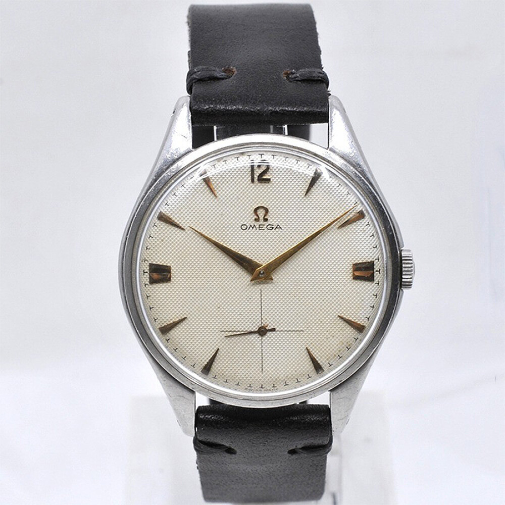 Omega Jumbo 2505-29 Caja Grande 38 Mm Año 1954 Acero Inoxidable Y Malla De Cuero Omega Jumbo 2505-29 Caja Grande 38 Mm Año 1954 Acero Inoxidable Y Malla De Cuero