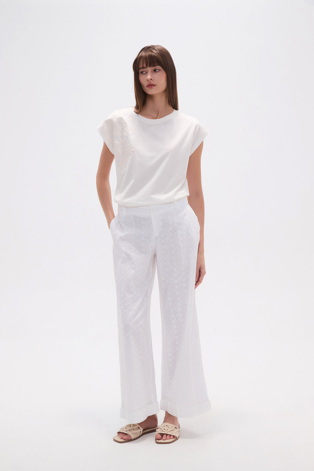 Pantalon Mange Marfil / Off White