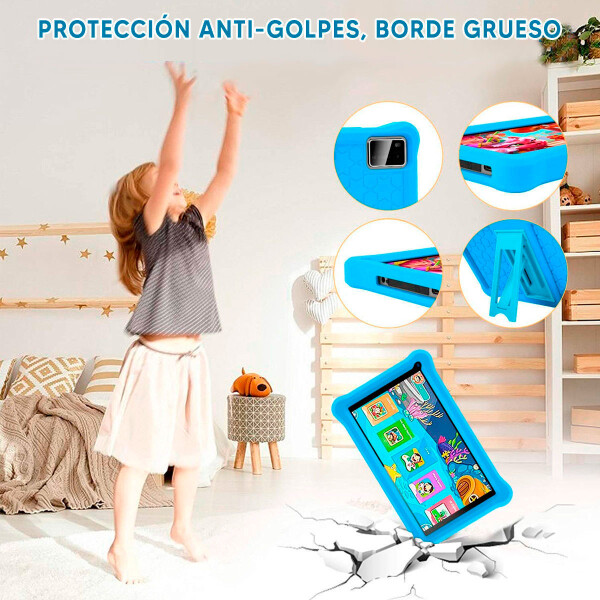 Tablet 7" Infantil Intouch Q732 3/32gb Con Apps Y Juegos TABLET INTOUCH Q732 KID 3/32GB AZUL