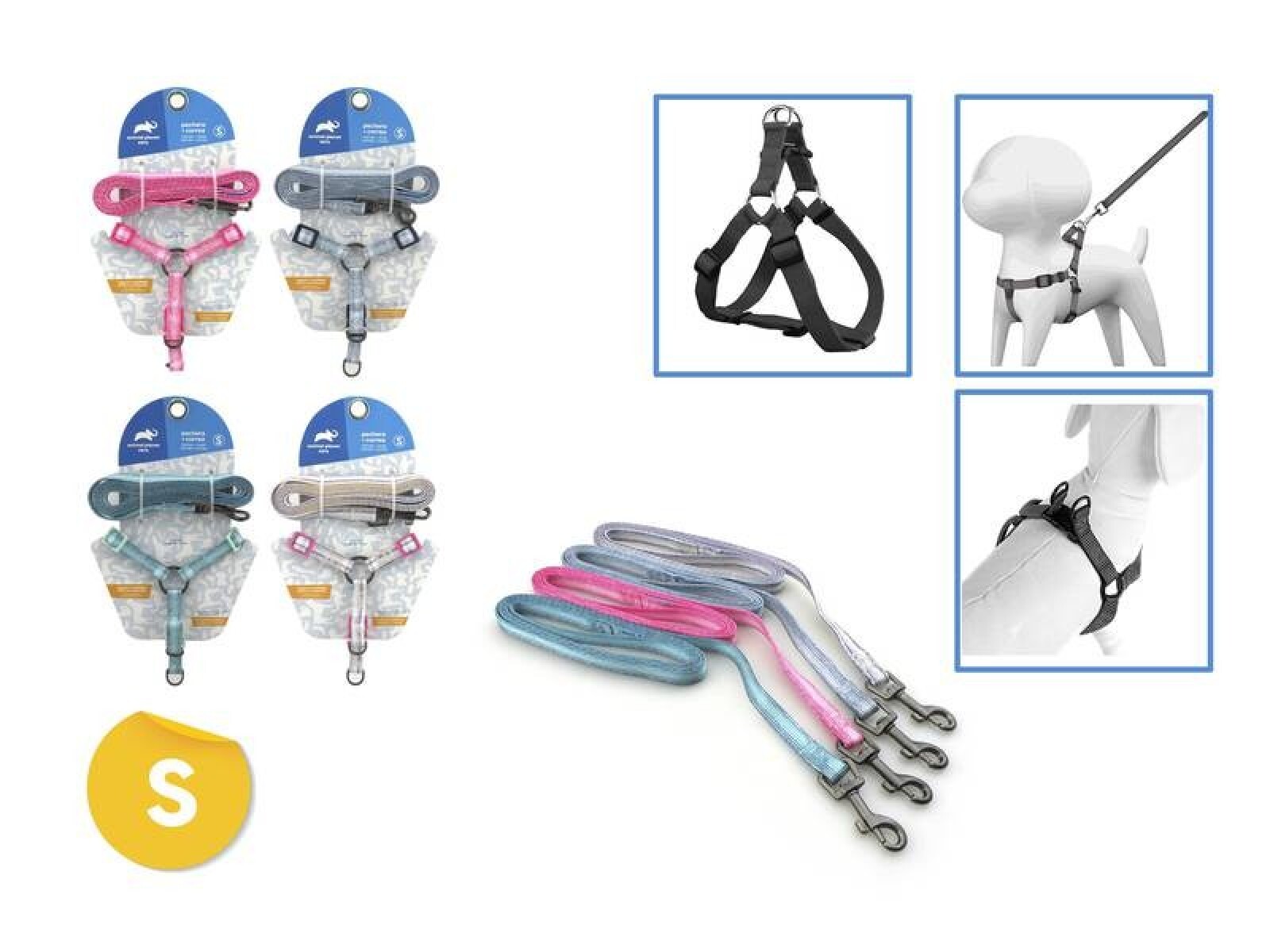 ARNÉS + CORREA PARA MASCOTAS S, DISEÑO 1 