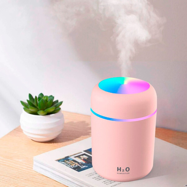 Difusor Aromatizador Vaporizador Humidificador Usb Led Variante Color Rosado