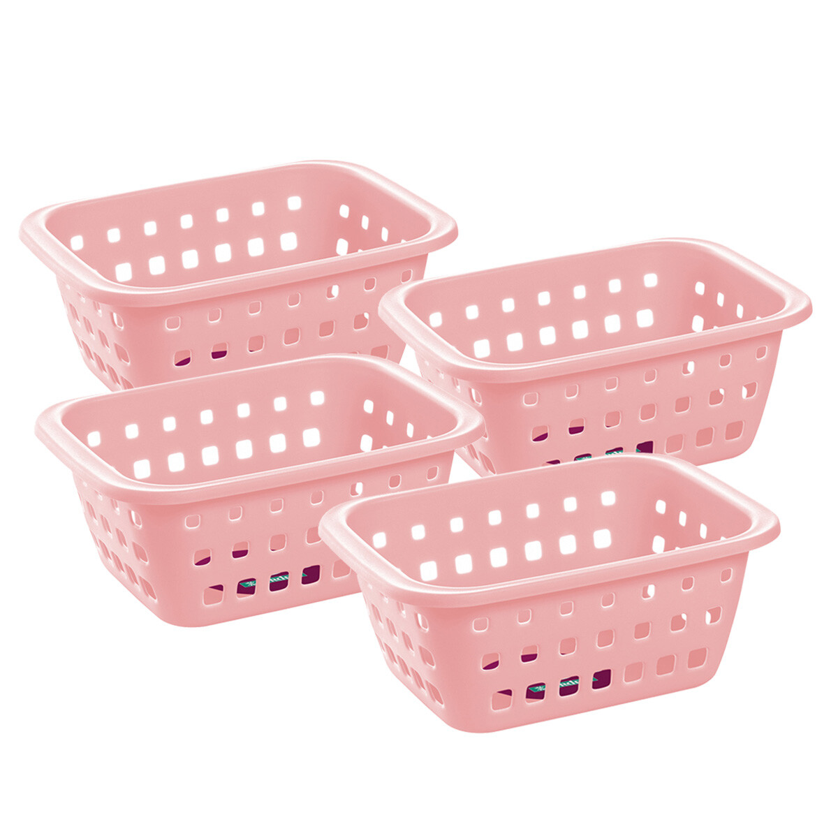 Set x4 Cesto pequeño 1,4 lts - ROSADO 