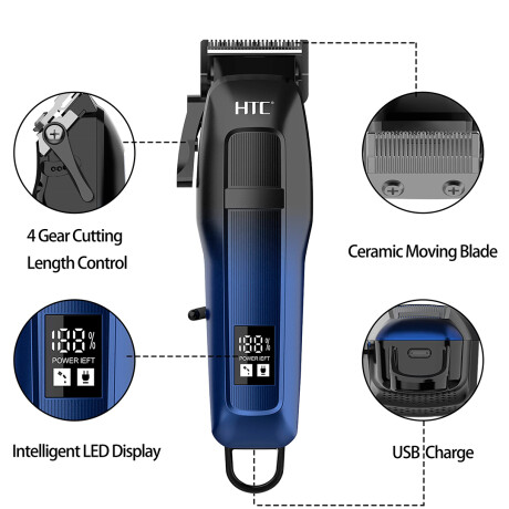 Cortapelo Inalámbrica HTC AT-708 USB NEGRO-AZUL