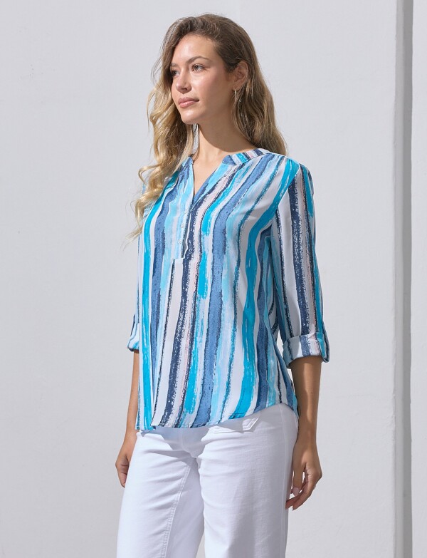 Blusa Printed MULTI/AZUL