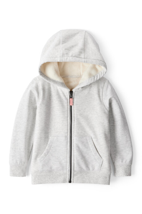 Campera de algodón con forro polar, gris Sin color