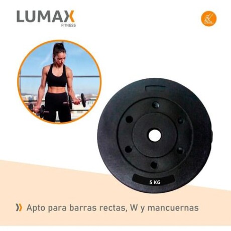 Discos revestidos 5 kg con recubrimiento plástico y relleno de cemento de calidad Discos revestidos 5 kg con recubrimiento plástico y relleno de cemento de calidad