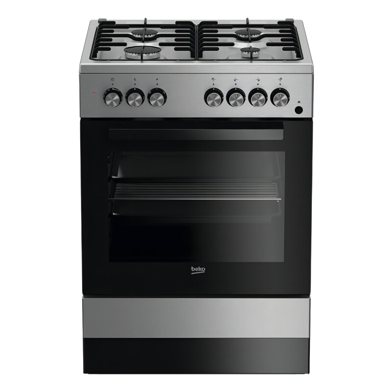 Cocina Beko FSE62110DX color acero inoxidable con puerta con visor 220V Cocina Beko Fse62110dx Color Acero Inoxidable Con Puerta Con Visor 220v