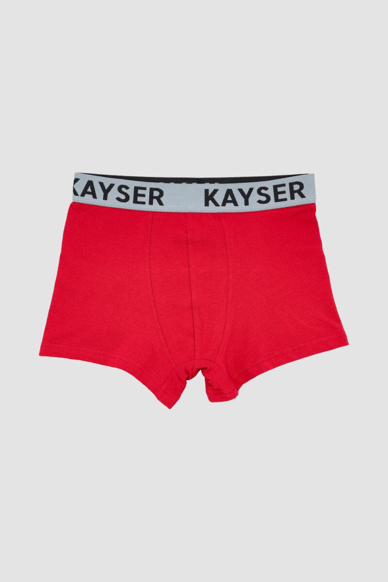 boxer juvenil algodon elasticado Rojo