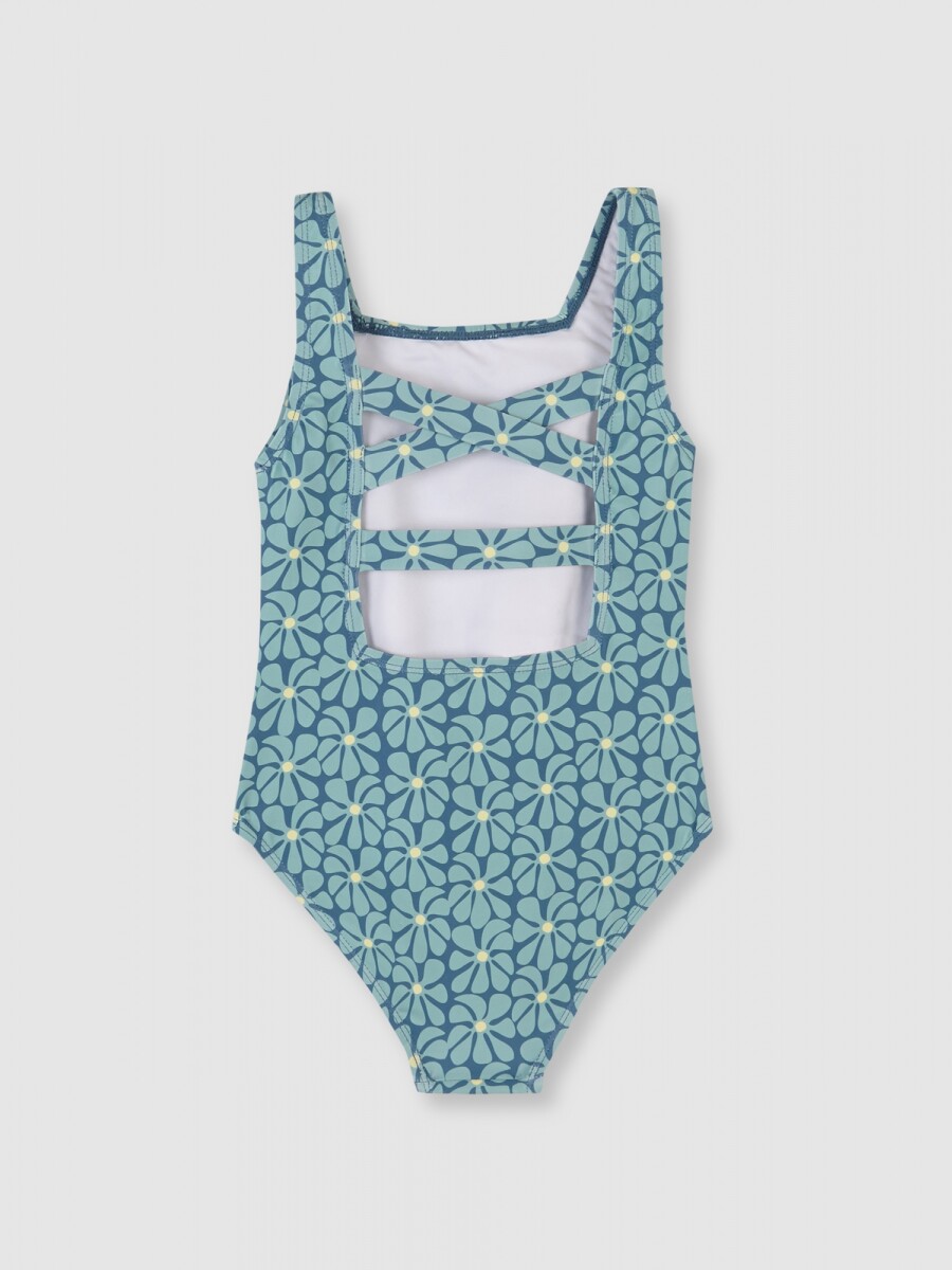 Bañador Estampado Retro Azul