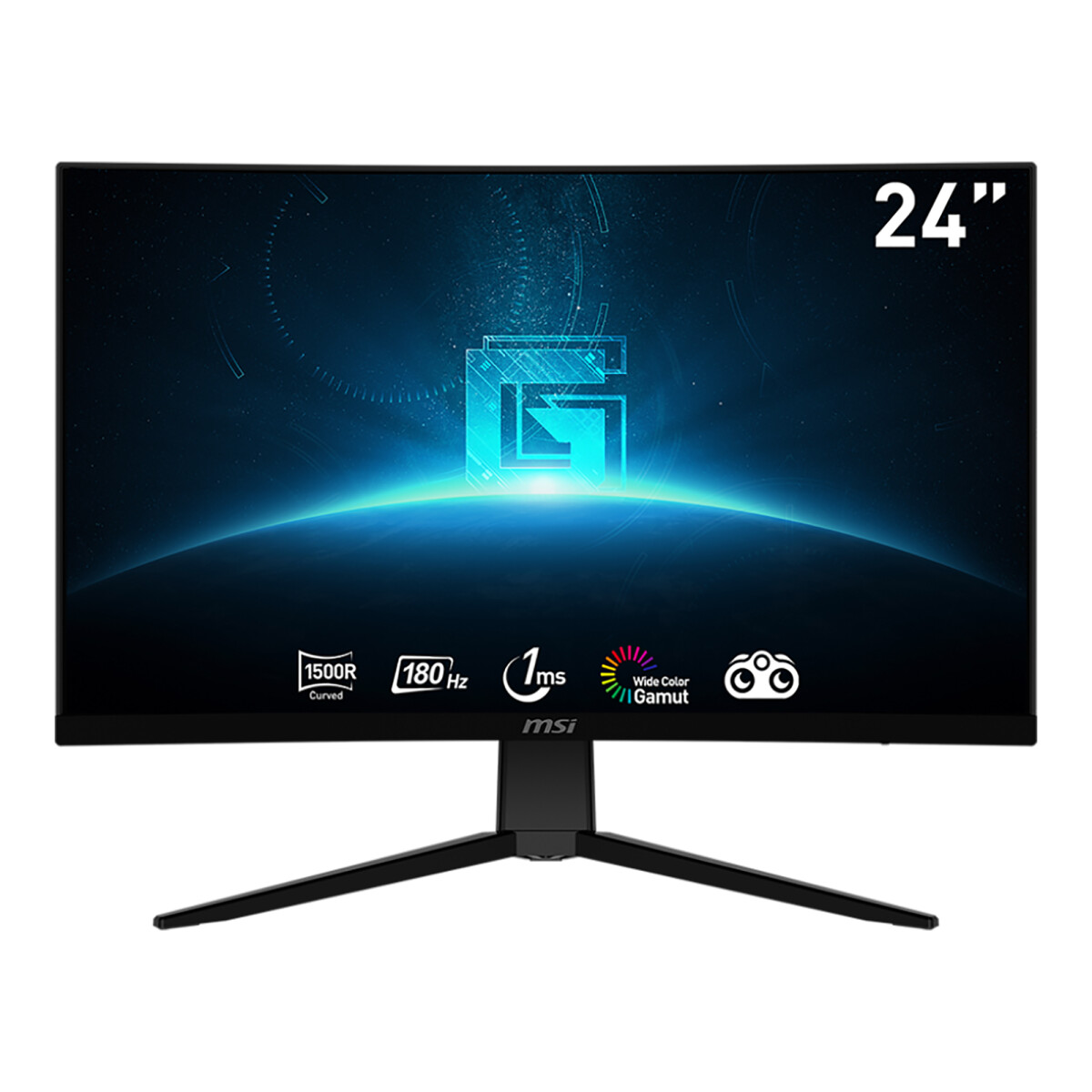 Msi - Monitor Gaming Curvo G2422C - 24'' Va Anti-reflejo, Fhd 1920X1080. 1500R. 180HZ. Respuesta 1MS 
