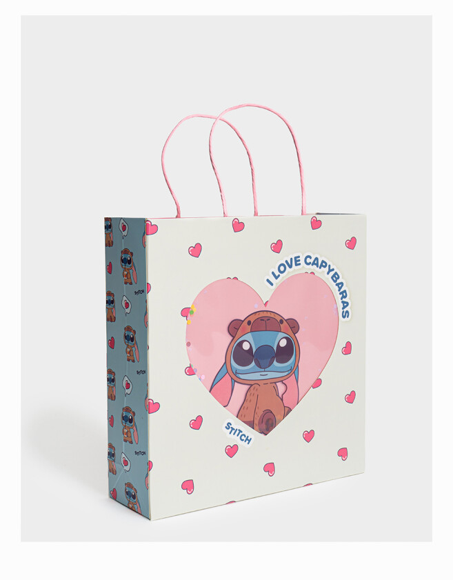Accesorios Regalos Glitter Bolsa De Regalo "stitch Capybara" - Blanco Crudo