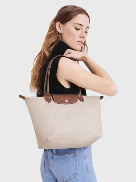 LONGCHAMP - LE PLIAGE ORIGINAL, BOLSO TOTE M Marfil