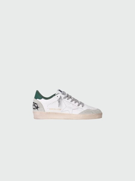 Golden Goose-Championes de cuero acordonados, Ball star Blanco