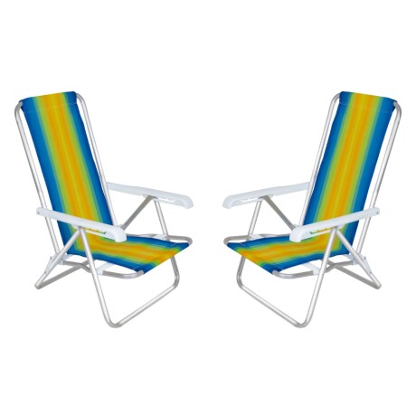 Set x2 Silla reclinable 4 posiciones aluminio AMARILLO