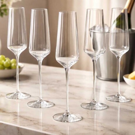 Juego de 6 Copas Flauta Para Champagne / Espumante De Vidrio Juego de 6 Copas Flauta Para Champagne / Espumante De Vidrio