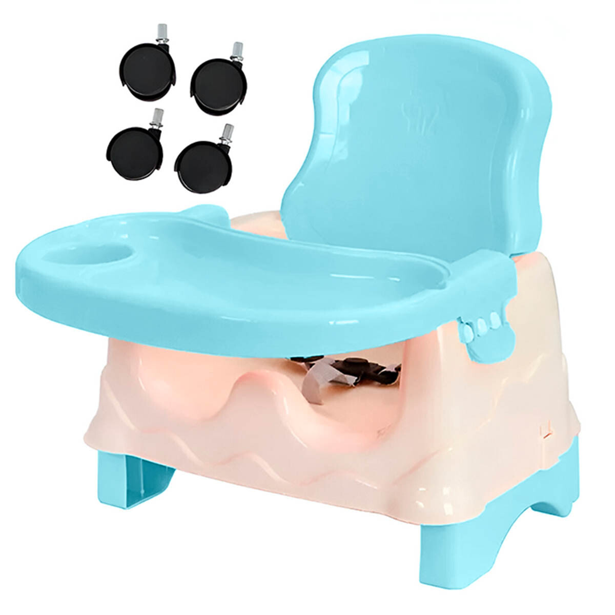 Silla De Comer Para bebé Baja con Rueditas Jugar - Azul 