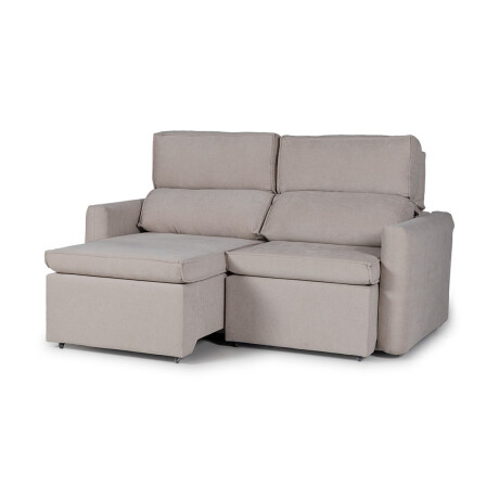 Sofá Santiago (Rebatible) - Tela Microfibra - 2 cuerpos TC 1010 (Beige)