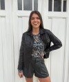 Chaqueta metalizada negra