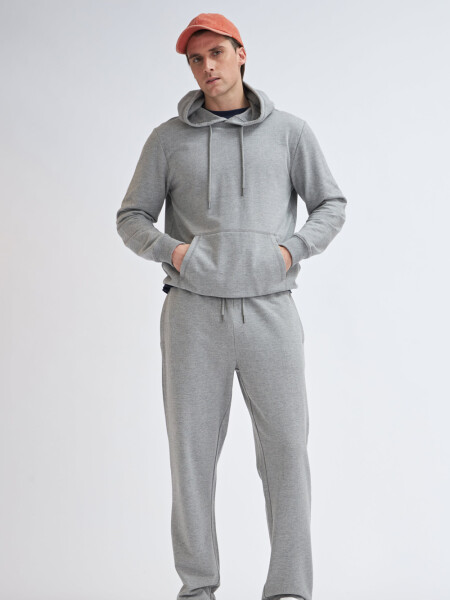 Pantalón deportivo recto Gris Claro Melange