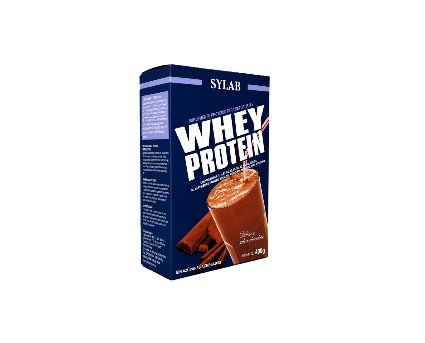 Whey Protein con Vitaminas 400g SYLAB - Sabor Chocolate 