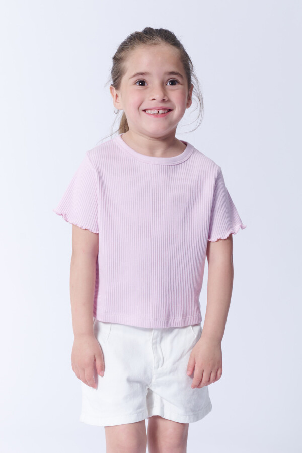 Remera manga corta rib Lila