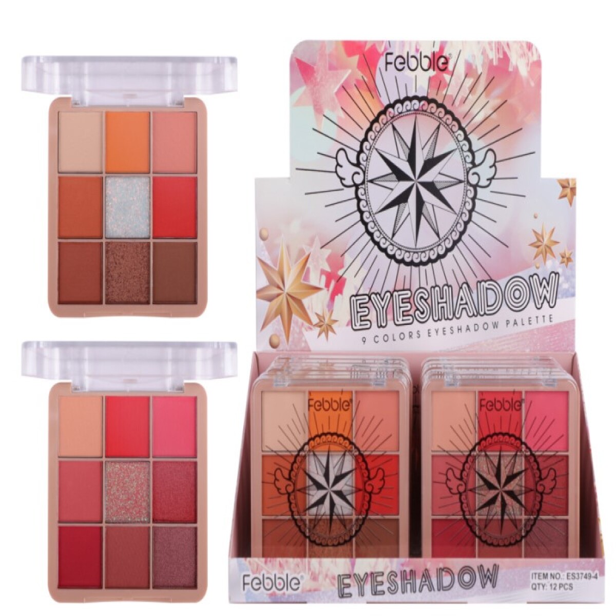 FEBBLE Paleta de 9 Sombras Fantasía Matte y Satinadas - Febble Paleta De 9 Sombras Fantasía Matte Y Satinadas 