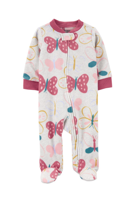 Pijama de Micropolar para Dormir y Jugar con Pie Mariposas 0