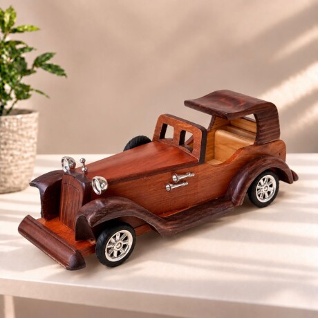Auto Antiguo Decorativo de Madera con Capota Estilo Vintage Auto Antiguo Decorativo de Madera con Capota Estilo Vintage