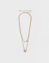 Collares Cortos Con Mariposas Collar Doble Cadena Con Dijes - Dorado