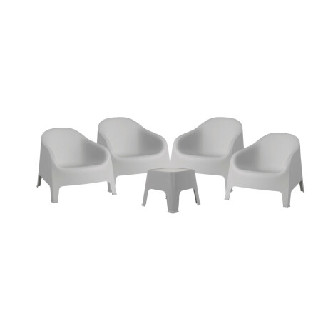 Set de 4 Sillas Skarpo + Mesa de exterior Gris