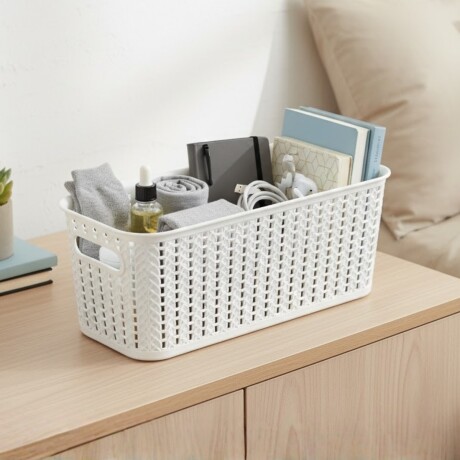 Cesto organizador simil ratán 5,5lts BLANCO