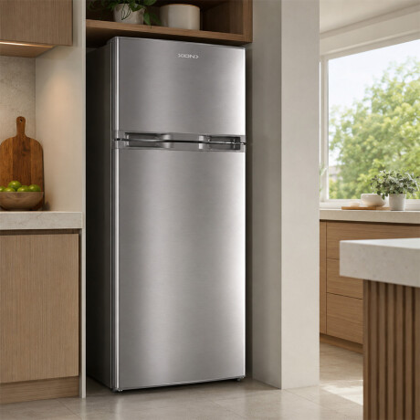 heladera refrigerador con freezer frío humedo 205 litros ACERO INOXIDABLE