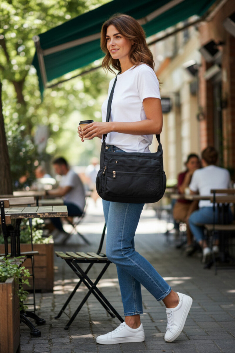 Morral con bolsillos Negro
