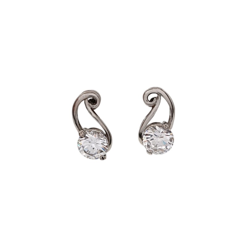Caravanas Vintage-Plata 925-Piedra Zirconia-CA3142 Conpiedra