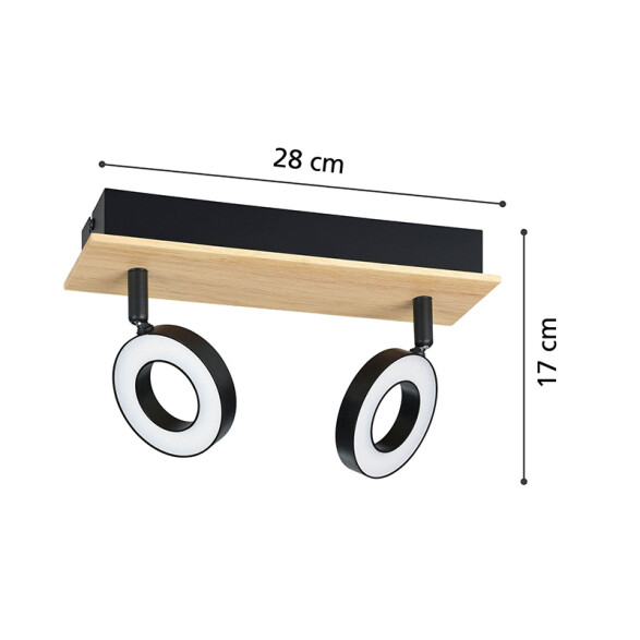 Lámpara de techo LED 2x4,2W cálida RIELVES EG3542