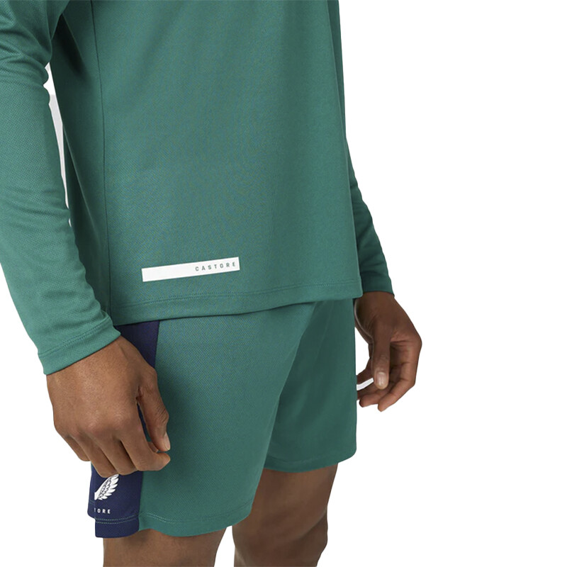 Remera Castore Performance Zip 1/4 Verde