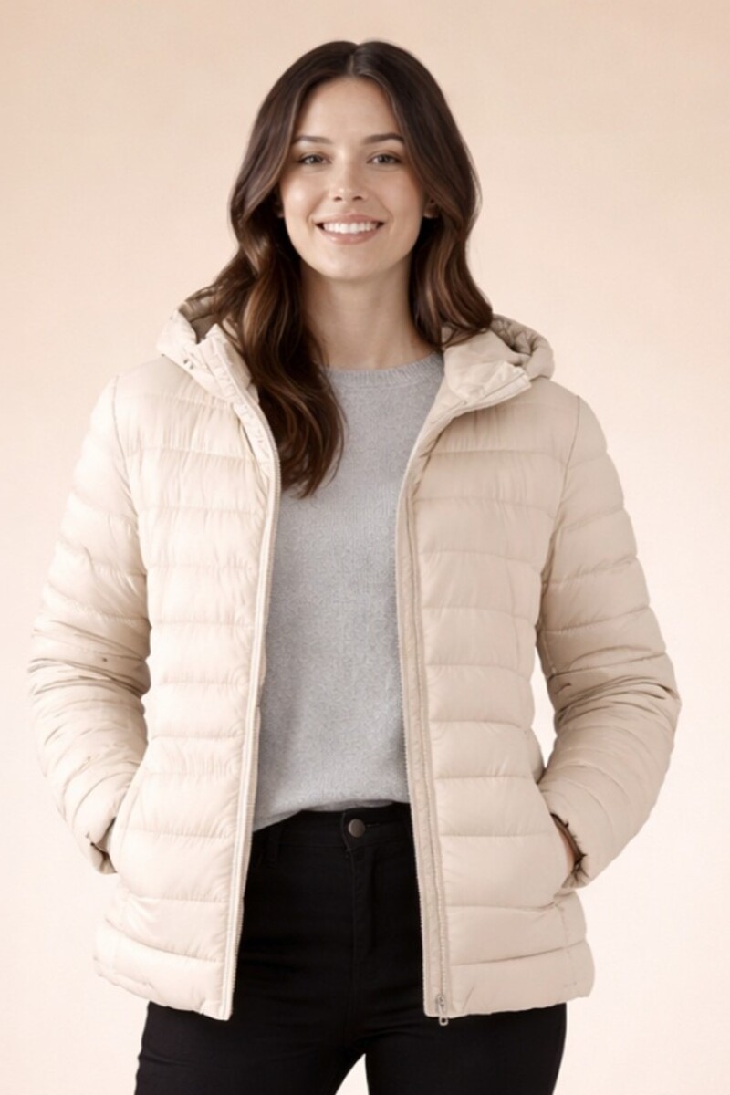 Campera de Puffer. Beige