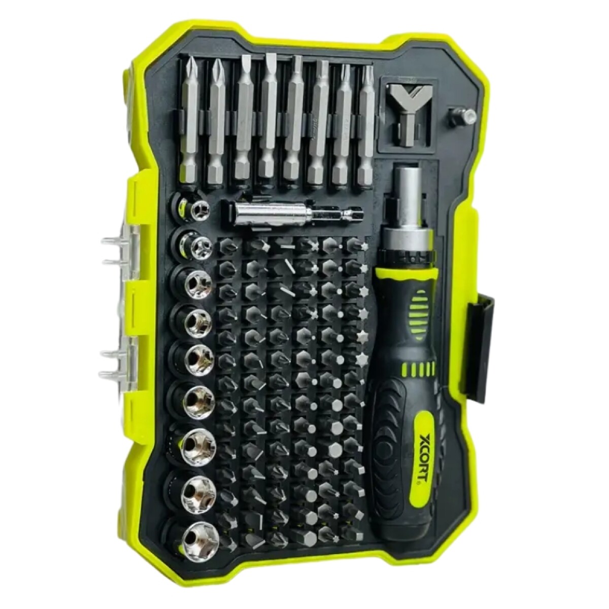 XCORT JUEGO CR-V 105 PIEZAS DESTORNILLADOR CRIQUET + ADAPTADOR + DADOS + PUNTAS 