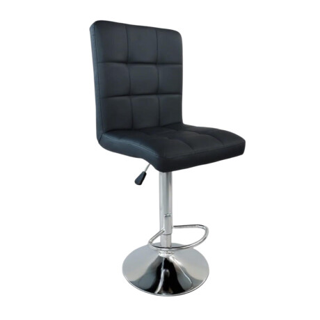 Banqueta Alta Negra con Respaldo y Base Cromada Banqueta Alta Negra con Respaldo y Base Cromada