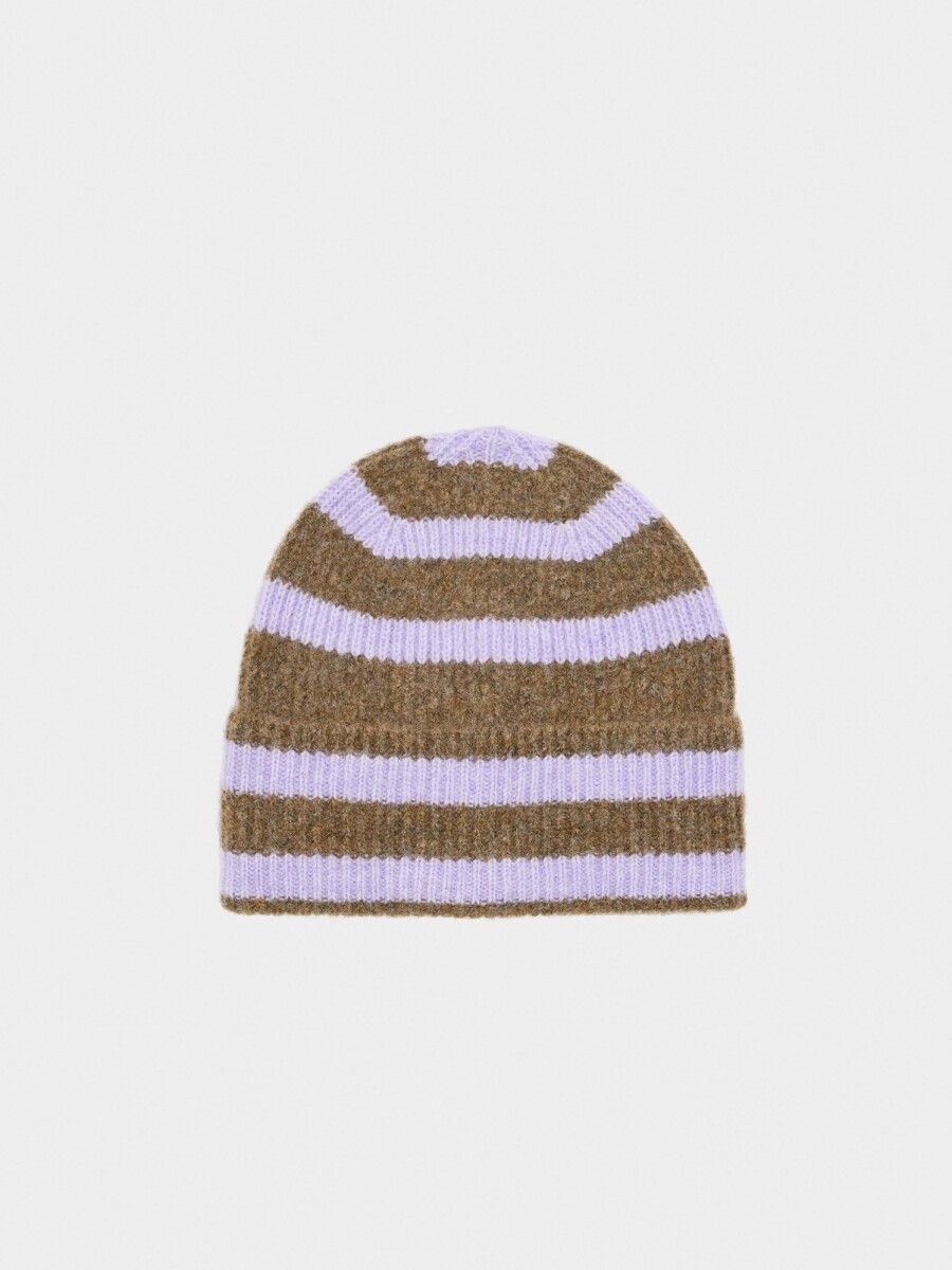Gorro De Rayas Con Dobladillo multicolor