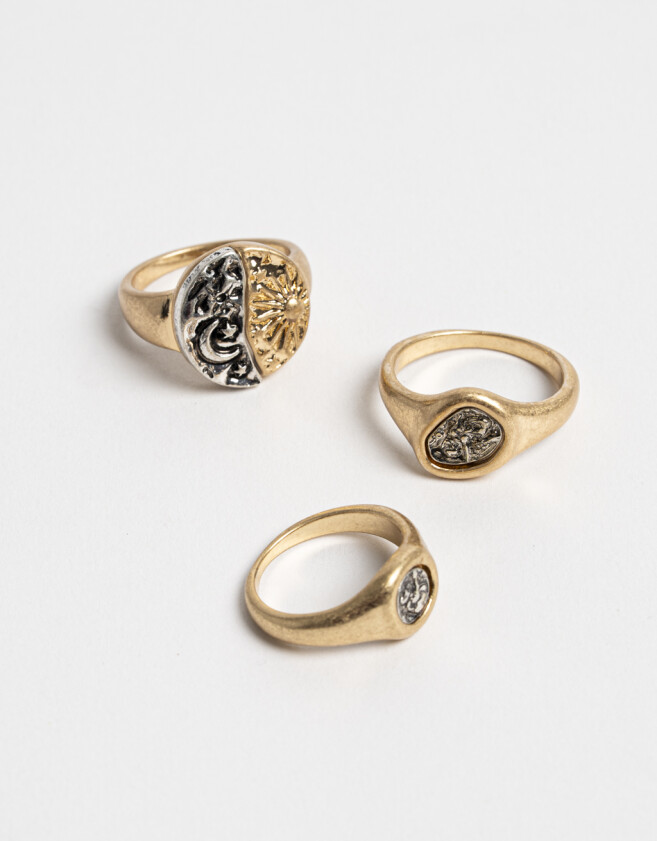 Sets Anillos Metal diferenciado Sets Anillos 3 Bicolor - Combinacion Bicolor