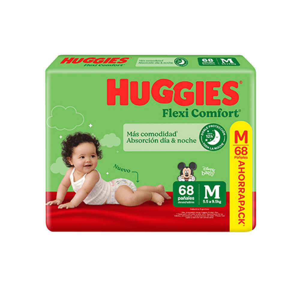 HUGGIES ACTIVE SEC MED HICT PAQ. X 68 UN única