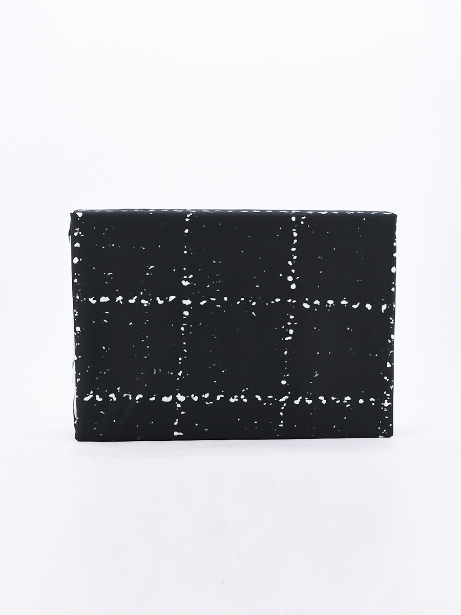 JUEGO DE SABANAS SOMMIER CUADROS 2 PLAZAS - NEGRO 