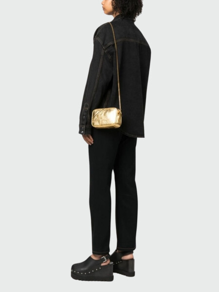 Golden Goose-Cartera de cuero, Star bag mini Dorado