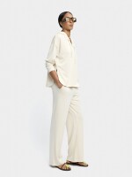 Pantalón Fluido Con Cintura Elástica Toque Suave blanco