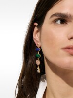 Pendientes Largos Con Piedras multicolor