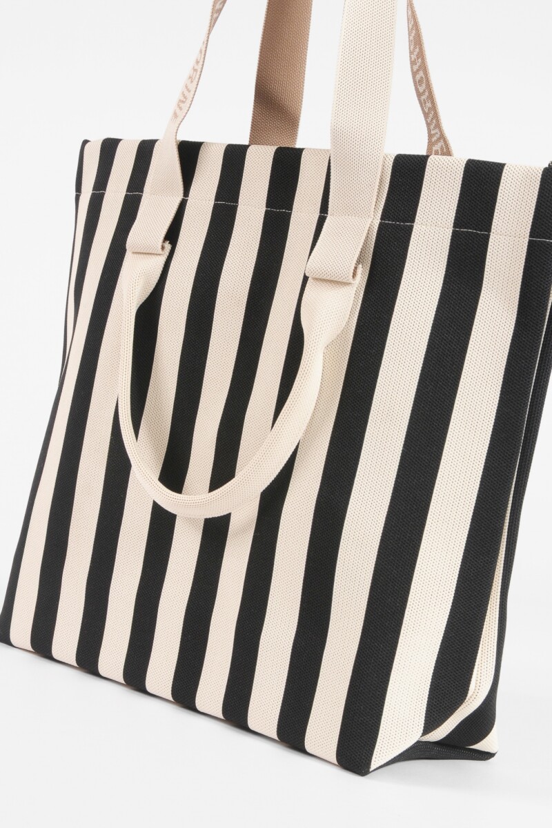 Cartera bolso rayado negro